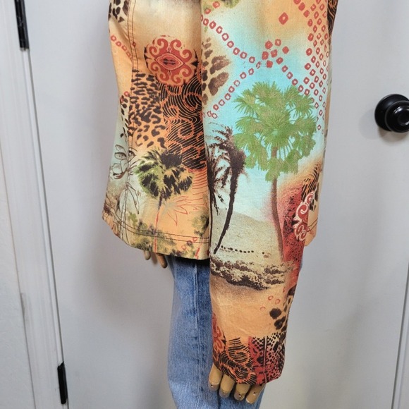 Maggie London Safari Patchwork Fall Blazer Jacket Bold Animal Print Size 10 - Picture 6 of 10